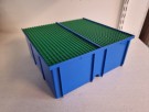 Storage Bin with Handle and Six Compartments with Green Baseplate Covers thumbnail