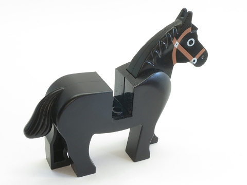 Horse with Black Eyes Circled with White, Brown Bridle Pattern
I god stand.