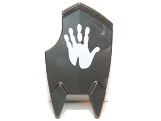 Minifigure, Shield Broad Spiked Bottom and Cutout Corner (Uruk-hai Shield) with White Handprint Pattern
I god stand.
