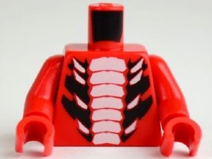 Torso Ninjago Snake with White and Large Black Scales Pattern / Red Arms / Red Hands
I god stand.