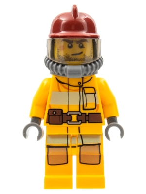 Fire - Bright Light Orange Fire Suit with Utility Belt, Dark Red Fire Helmet, Yellow Air Tanks
Komplett i god stand.