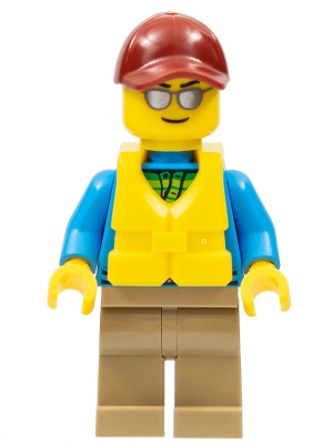 Angler Male, Dark Tan Legs, Dark Red Cap, Silver Sunglasses, Life Jacket Center Buckle
Komplett i god stand.