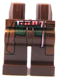 Hips and Legs with Reddish Brown Coattails and Red, White and Dark Green Pattern
I god stand. (Poc023)