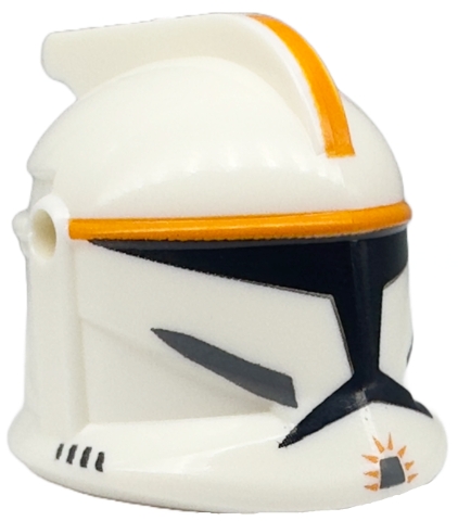 Minifigure, Headgear Helmet SW Clone Trooper with Holes, Orange Stripe Pattern
I god stand.