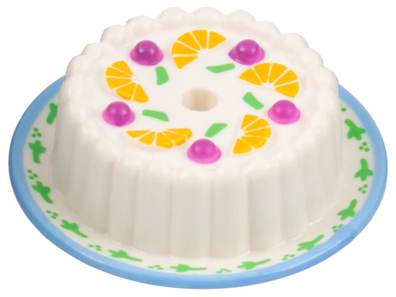 Cake with Dark Pink Cherries and Orange Wedges Pattern
I god stand.