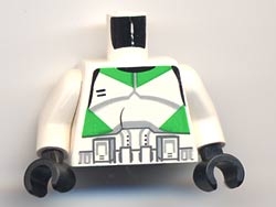 Torso SW Armor Clone Trooper with Green Stripes Pattern / White Arms / Black Hands
I god stand.