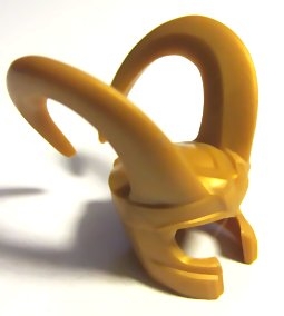 Minifigure, Headgear Helmet with Large Curved Horns - Flexible Rubber