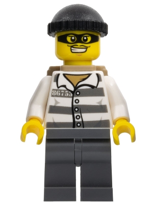 Police - Jail Prisoner 86753 Prison Stripes, Black Knit Cap, Backpack, Mask
Komplett i god stand.