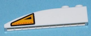 Slope, Curved 6 x 1 with Orange and Black Warning Triangle Pattern Model Left Side (Sticker) - Set 7676
I god stand.