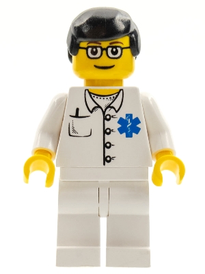 Doctor - EMT Star of Life Button Shirt, White Legs, Black Male Hair, Glasses
Komplett i god stand.