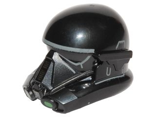 Minifigure, Headgear Helmet SW Imperial Death Trooper with Dark Bluish Gray and Silver Lines and Bright Green Lights Pattern
I god stand.