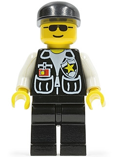 Police - Sheriff Star and 2 Pockets, Black Legs, White Arms, Black Cap, Black Sunglasses
Komplett i god stand.