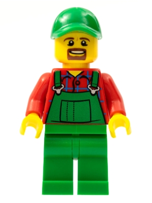 Overalls Farmer Green, Green Cap with Hole, Brown Moustache and Goatee
Komplett i god stand.