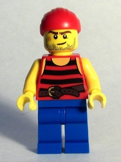 Pirate 3 - Black and Red Stripes, Blue Legs, Scar
Komplett i god stand.