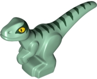 Dinosaur Baby Standing with Dark Green Stripes and Yellow Eyes Pattern (Jurassic World Delta)
I god stand.