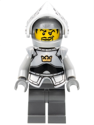 Fantasy Era - Crown Knight Plain with Breastplate, Helmet with Visor, Curly Eyebrows and Goatee, Dark Bluish Gray Hips and Legs
Komplett i god stand.