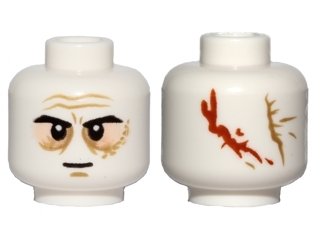 Minifigure, Head Light Nougat Sunken Eyes, Wrinkles, Scar, 2 Large Scars on Back Pattern (SW Darth Vader)
I god stand.