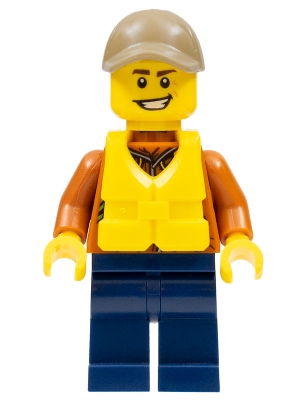 City Jungle Explorer - Dark Orange Jacket with Pouches, Dark Blue Legs, Dark Tan Cap with Hole, Life Jacket Center Buckle, Big Smile
Komplett i god stand.