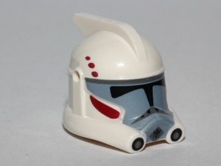 Minifigure, Headgear Helmet SW ARC Clone Trooper with Dark Red and Dark Bluish Gray Pattern
I god stand.