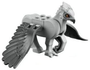 Hippogriff with Dark Bluish Gray Wings, with Beak, Dark Bluish Gray and White Feathers, and Bright Light Orange Eyes Pattern (HP Buckbeak)
Komplett i god stand.