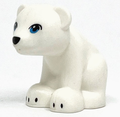 Bear, Friends Style, Baby Cub, Sitting with Black Nose and Claws and Dark Azure Eyes Pattern
I god stand.
