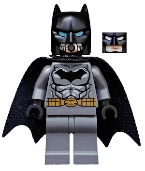 Batman - Dark Bluish Gray Suit, Gold Belt, Black Hands, Spongy Cape, Scuba Mask Head
Komplett i god stand.