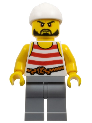 Pirate 2 - Red and White Stripes, Light Bluish Gray Legs, Beard
Komplett i god stand.