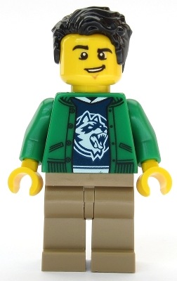 Ski Shop Clerk - Male, Green Jacket over Raccoon Shirt, Black Hair
Komplett i god stand.