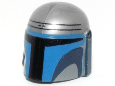 Minifigure, Headgear Helmet with Holes, SW Mandalorian with Blue and Dark Blue Visor Pattern
I god stand.