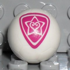 Ball, Sports Soccer with 2 Magenta Outlined Heart and Star Pattern
I god stand.
