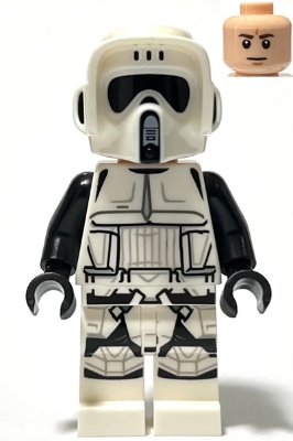 Imperial Scout Trooper - Male, Dual Molded Helmet, Light Nougat Head, Dark Brown Eyebrows, Frown
Komplett i god stand.