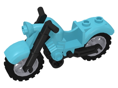Motorcycle Vintage with Black Chassis and Light Bluish Gray Wheels
I god stand.