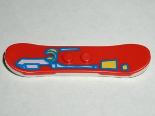 Minifigure, Utensil Snowboard, White Bottom with Blue, White, and Yellow Partial Minifigure Pattern
Bruksmerker under.