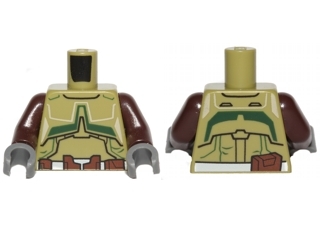 Torso SW Armor with White and Reddish Brown Belt and Dark Green Markings Pattern / Dark Brown Arms / Dark Bluish Gray Hands
Ett bruksmerke.
