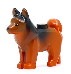 Dog, Husky with Marbled Black Ears and Back and Printed Black Eyes and Nose, Dark Orange Face and Ears Pattern (Red / Copper)
Komplett i god stand.