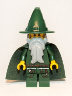 Kingdoms - Dark Green Wizard, Light Bluish Gray Beard, Cape (Chess King)
Komplett i god stand,