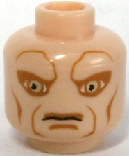Minifigure, Head Alien SW Iktotchi with Large Sand Green Eyes, Medium Nougat Eye Shadow, Cheek Lines, Jowl Lines, Upper Lip and Chin Dimple, Stern Pattern
I god stand.