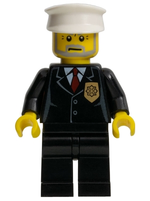 Police - City Suit with Red Tie and Badge, Black Legs, White Hat
Komplett i god stand.