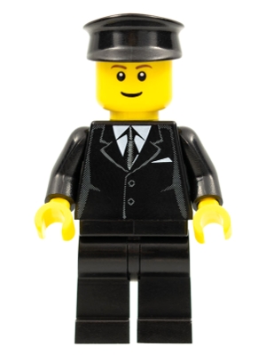 Suit Black, Black Police Hat, Brown Eyebrows, Thin Grin
Komplett i god stand.