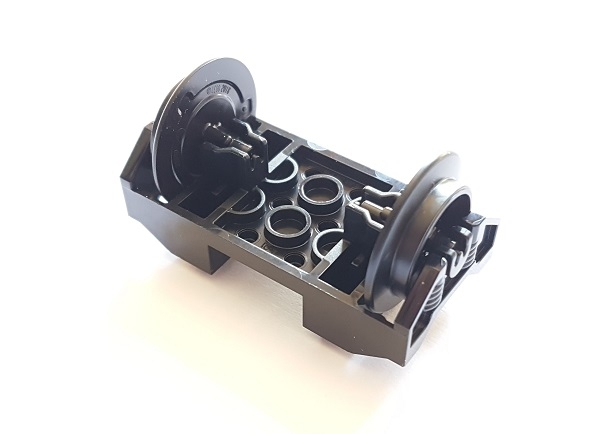 Train Wheel RC, Holder with Pin Slots with 2 Black Train Wheel RC Train with Pins (38339 / 38340)
I god stand.