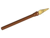 Minifigure, Weapon Pike / Spear Elaborate with Molded Flexible Rubber Pearl Gold Tip Pattern
I god stand.