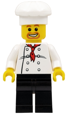 Chef - White Torso with 8 Buttons, Black Legs, Beard Around Mouth
Komplett i god stand.