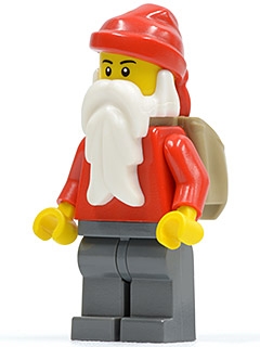 Santa, Dark Bluish Gray Legs, Backpack Open
Komplett i god stand.