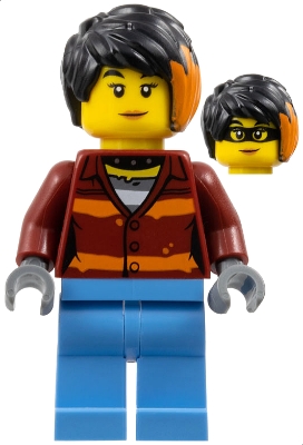 Police Crook - Female, Dark Red Torso with Orange Stripes, Medium Blue Legs, Black Hair with Orange Highlights (Daisy Kaboom)
Komplett i god stand.