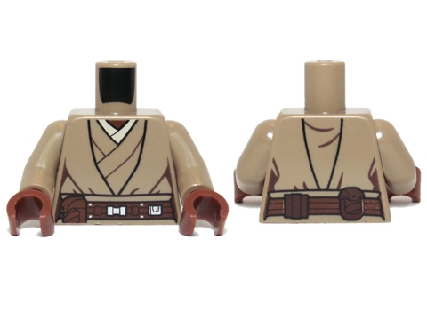 Torso SW Jedi Robe, Belt and Tan Undershirt Pattern (SW Stass Allie) / Dark Tan Arms / Reddish Brown Hands
I god stand.