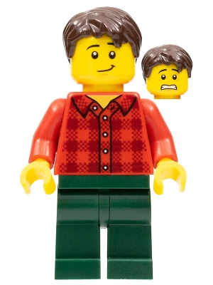 Man, Red Plaid Flannel Shirt, Dark Green Pants, Dark Brown Hair
Komplett i god stand.