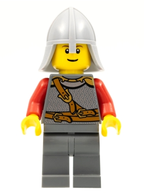 Kingdoms - Lion Knight Scale Mail with Chest Strap and Belt, Helmet with Neck Protector, Reddish Brown Eyebrows, Thin Grin
Komplett i god stand.