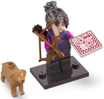 Kate Bishop, Marvel Studios, Series 2 (Complete Set with Stand and Accessories)
Komplett figur med hund og tile. Mangler bue.