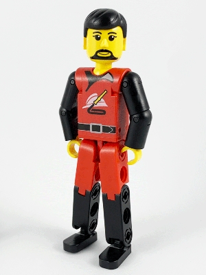 Technic Figure Red/Black Legs, Red Top, Black Hair (Fireman)
Komplett i god stand.