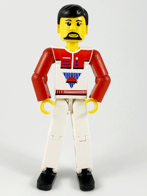 Technic Figure White Legs, White Top with Red Vest, Red Arms, Black Hair (4105222)
Komplett i god stand.